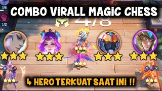Combo Viral Magic Chess!! Pake 4 Hero Terkuat Saat Ini!! Magic chess mobile legends Meta terbaru?!