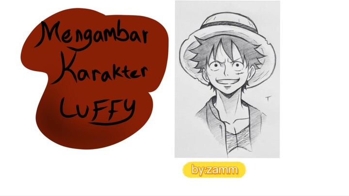 menggambar karakter luffy