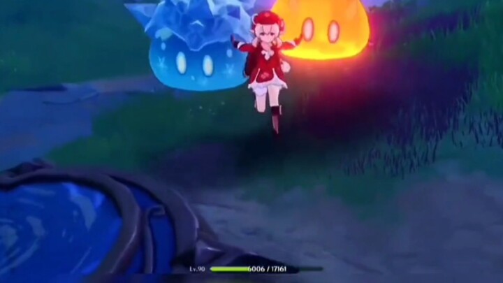 Fire slimes are quite smart and know not to run into the water.