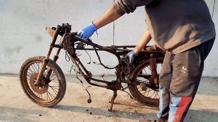 Restoration and modification a junk motorcycle into  an incredible cafe Racer PART 2