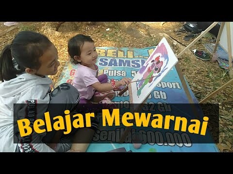 Belajar Mewarnai dengan Cat warna - Di Taman Prawatasari Cianjur