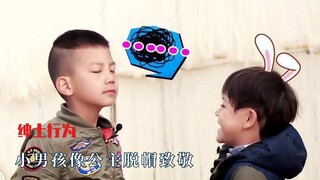 Little boy tips his hat to the princess in a gesture of respect, and the princess gracefully returns