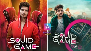 SQUID GAME Poster Design in Picsart // Picsart Squid Game Photo Editing // Bikash Editzs