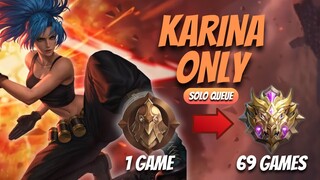 I played KARINA ONLY from WARRIOR TO MYTHIC | Mobile Legends