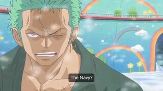 Sanji with the navy mocks Zoro|funny scene