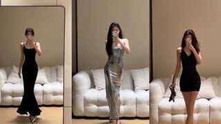 Suka banget sama figur anggun ini? Coba tebak, berapa banyak baju yang aku ganti?