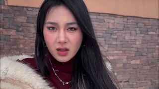 The wealthy wife from the ski area, WASP wife, goes skiing