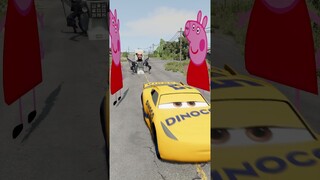 Weird Cars & Skibidi Toilets Driving on a Bollard Between 2 Peppa Pigs SMASH | BeamNG.Drive