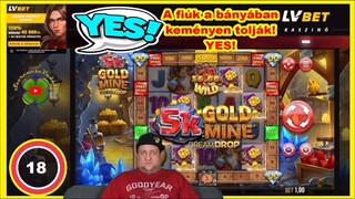 A fiúk a bányában keményen tolják! YESSS! 5K Gold Mine DreamDrop slot az LV Beten