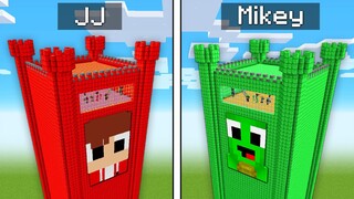 MAIZEN - JJ Tower vs MIKEY Tower IN MINECRAFT Tower Survival Building Battle Challenge