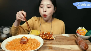 Mì Buldak Róse , hotdog phô mai phần 4 #anngonmoingay