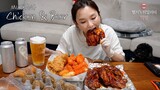 리얼먹방▶ 로제치킨 & 자메이카통다리에 수제맥주 한잔!! ☆ ft.초코볼,치밥ㅣKorean Chicken BBQㅣREAL SOUNDㅣASMR MUKBANGㅣ