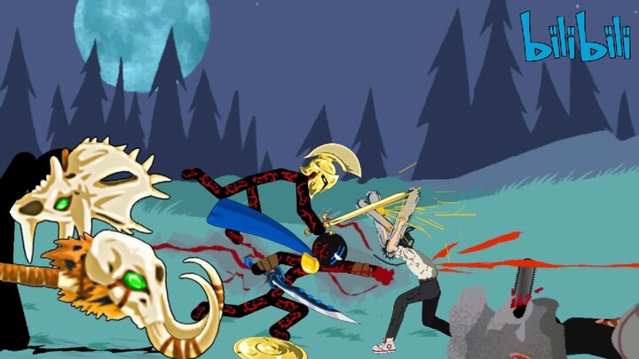 Part 4 Chainsaw man vs Two Gods / stick war animation