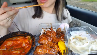 Mukbang gà rán trên xe 2 #food