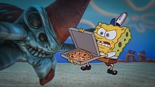 Reaper Leviathan trying to get pizza from Spongebob