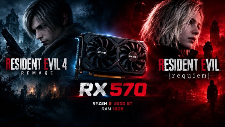 RX 570 Test | Resident Evil Requiem & Resident Evil 4 Remake | 1080p FPS Benchmark