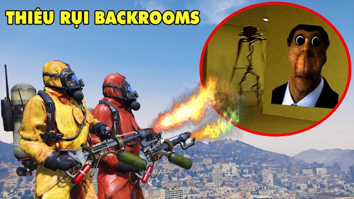 GTA 5 Đốt Cháy Căn Phòng Ma Ám Cùng Những Thực Thể Quái Vật OBUNGA Và SMILERS Trong THE BACKROOMS !