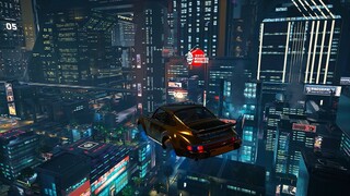 𝟰𝗞𝟲𝟬𝗣 Cyberpunk 2077 Xe lơ lửng xuyên qua thành phố về đêm và cảnh đêm gây sốc có chất lượng siêu ca