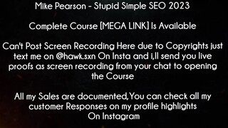 Mike Pearson Course Stupid Simple SEO 2023 download