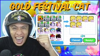 TRADING ALL FOR GOLD HUGE FESTIVAL CAT! sa ROBLOX PET SIMULATOR X