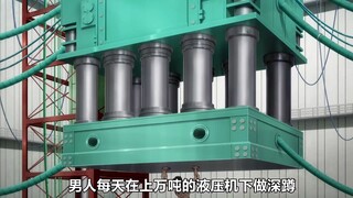 男人竟然每天用上万吨的液压机做深蹲？