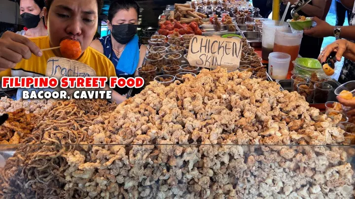Filipino Street Food Overload | Chicken Skin, Trachea, Proben, Kwek Kwek, Fish Ball, Tempura, Lumpia