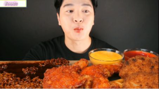 Mì tương đen và gà cay phần 2 #mukbang