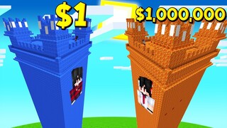 ถ้าเกิด!? บ้านปราสาทน้ำ $1 เหรียญ VS บ้านปราสาทลาวา $1,000,000 เหรียญ - Minecraft พากย์ไทย