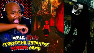 Walk 散歩 | Japanese Horror Game Where Terrifying Shadow Monster Stalks Girl Through a City REACTION