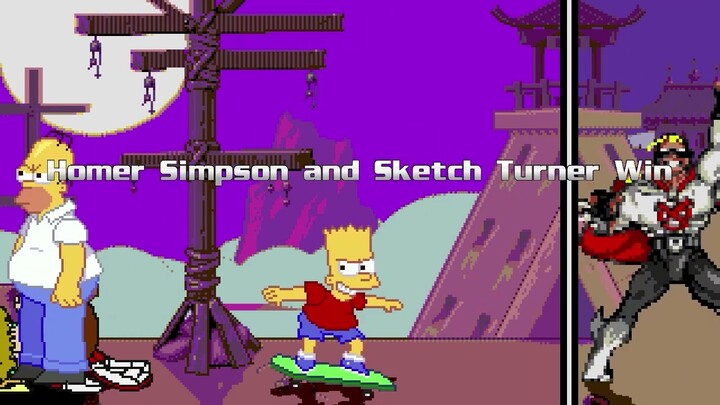 AN Mugen #411: Homer Simpson & Sketch Turner VS Captain Caveman & Marvin