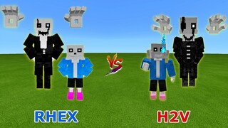 Gaster & Sans (Rhex) vs. Gaster & Sans (H2Vwither123) | Undertale Civil War | Minecraft Epic Battle