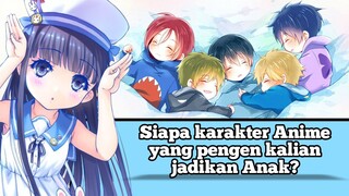 Ada Survey kepada penggemar anime tentang karakter anime mana yang ingin dijadikan anak mereka