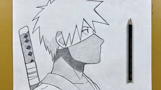 How to draw the ninja [ Kakashi ] step-by-step