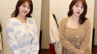 Ngực hơi đầy đặn mà trông không to! Chia sẻ quần áo lông thú~