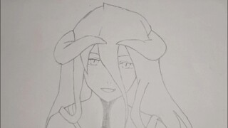 menggambar albedo(≧▽≦), waifunya siapa nichh?<(￣︶￣)>