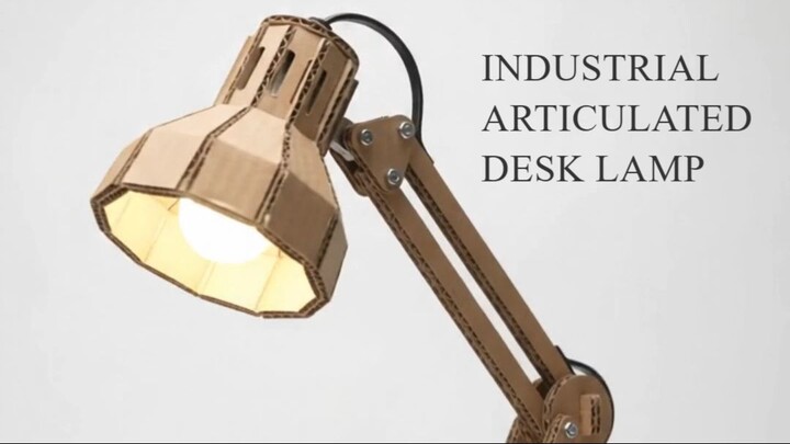 INDUSTRIAL ARTICULATED DESK LAMP #cardboard #diy #asmr #satisfying #keyboard