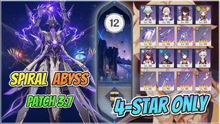 NEW SPIRAL ABYSS 3.7 FULLSTAR WITH 4-STAR WEAPON and CHARACTER