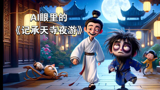 The classic Chinese text "A Night Out at Chengtian Temple" meets AI painting. Huaimin, wake up! Usin