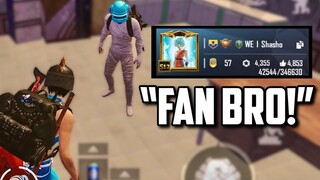 CONQUEROR FAN MET ME IN GAME AND DID THIS... | PUBG Mobile