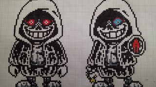 Drawn by a classmate: Perfect Genocide Dust Phase 1-2 Pixel Art. Classmate: Kutou let it go.