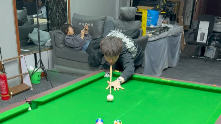 I was going for a one-take shot, but I topped the ball and missed.