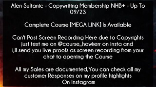 Alen Sultanic Course Copywriting Membership NHB+ - Up To 09/23 Download