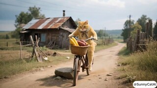 Mama Cat Falls Off Bike – Kitten Enters Forest to Fish for Mom and Faces a Surpr