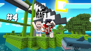 🌴เอาชีวิตรอดบนแพกลางทะเล #4 เปลี่ยนเรือแพธรรมดา ให้เป็นเรือโคตรใหญ่!??? (Minecraft ราฟRAFT)