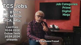 TCS - Engineering, MCA, MSC Hiriing - 10th April, 2024 Last Date