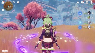 Kuki Shinobu Gameplay - Normal Attacks + Elemental Skill + Elemental Burst 