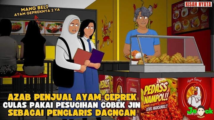 AZAB PENJUAL AYAM GEPREK PAKAI PESUGIHAN COBEK JIN SEBAGAI PENGLARIS DAGANGA