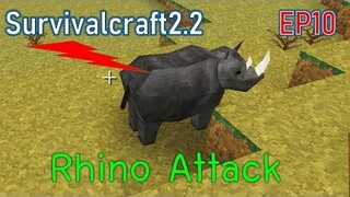 Rhino Attack ขี่ม้าล่าแรด | survivalcraft2.2 EP10 [พี่อู๊ด JUB TV]