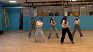Female college students challenge the dance group ITZY [not shy] dance practice room