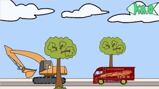 Mobil Truk Oleng Trending Topik vs Ekskavator - Funny Cartoon